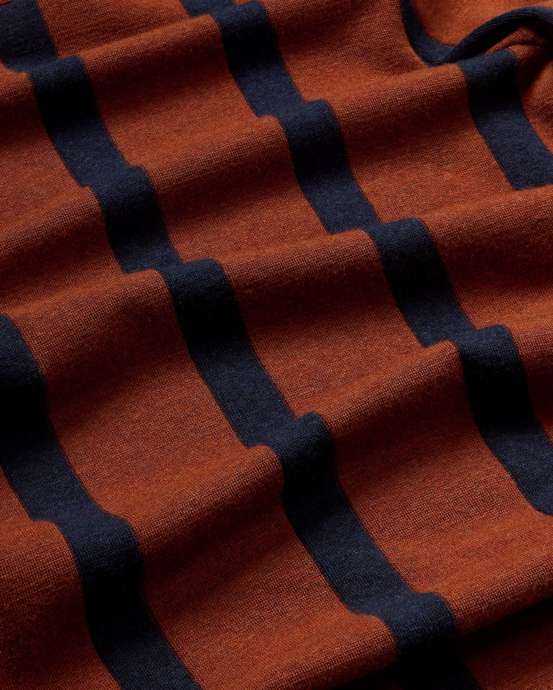 Top marrón lana rayas navy Ellen sostenible - silueta 2