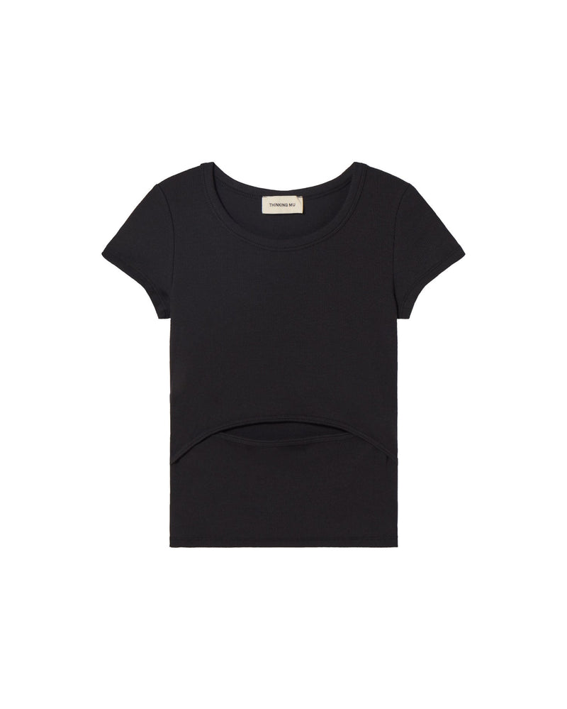 Top negro Faye sostenible - silueta 1