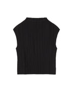 Top negro plisado Maddox sostenible  - silueta 1