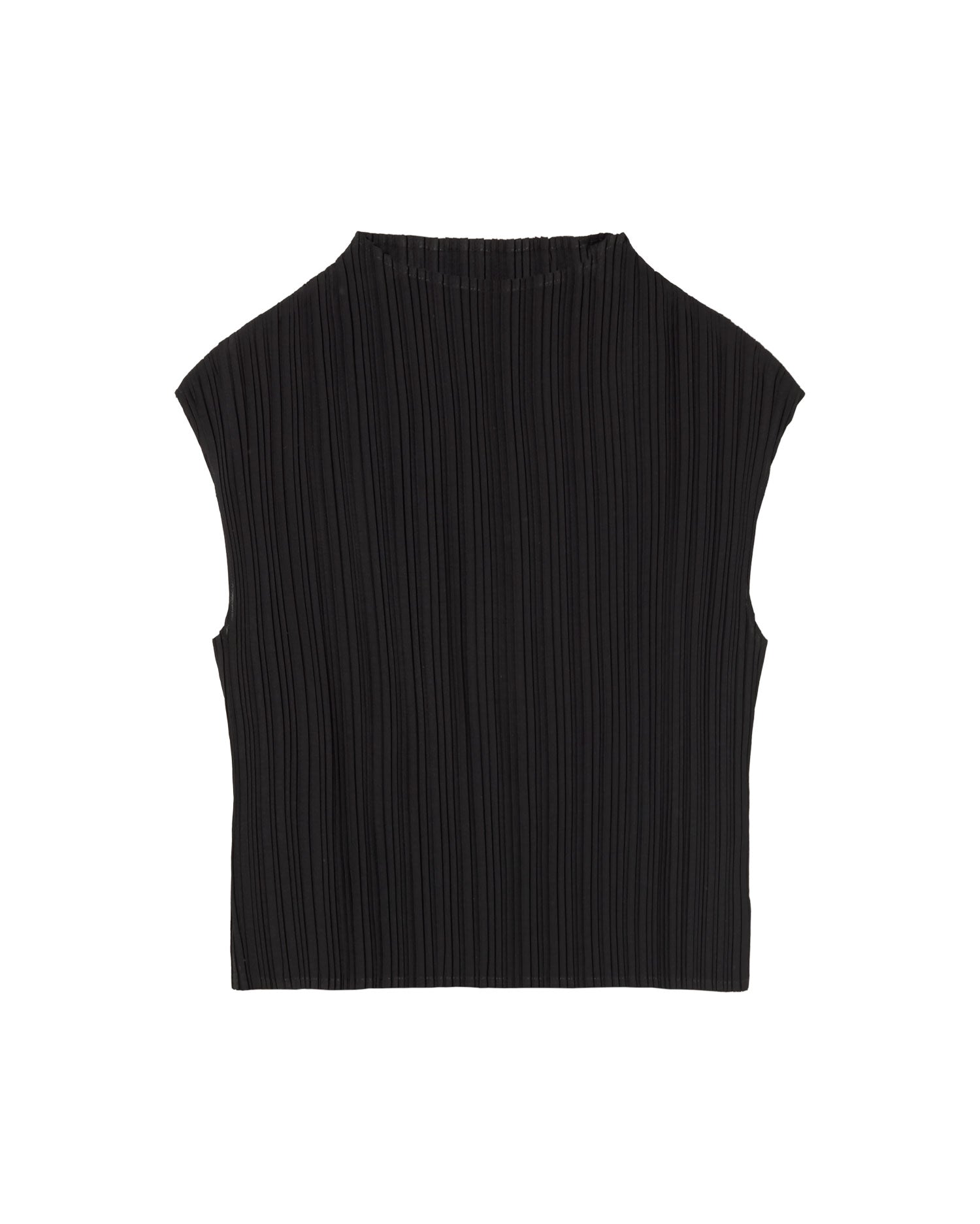 Top negro plisado Maddox sostenible  - silueta 1