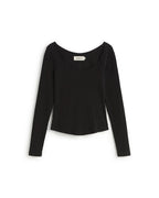 Top negro hemp Nadia sostenible silueta - 1