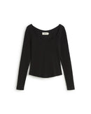 Top negro hemp Nadia sostenible silueta - 1