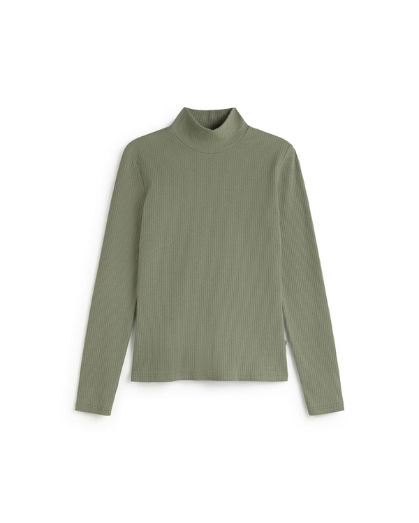 Aine Hemp Roll-Neck Top - Green