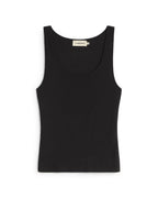 Tank top negro cashemere sostenible silueta - 1