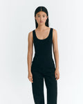 Tank top negro cashemere sostenible - 1
