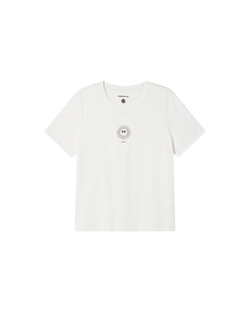 Camiseta blanca soleil Ida sostenible  - silueta