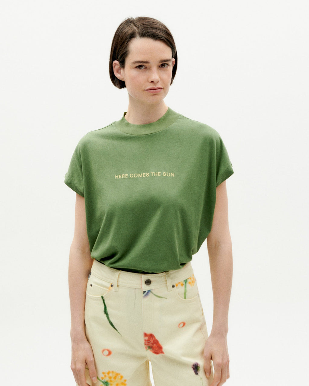 T-Shirt Brodé Voici Le Soleil Volta - Vert