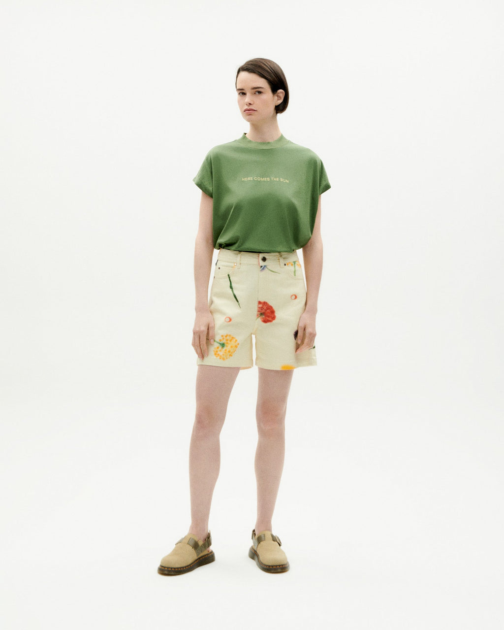 T-Shirt Brodé Voici Le Soleil Volta - Vert