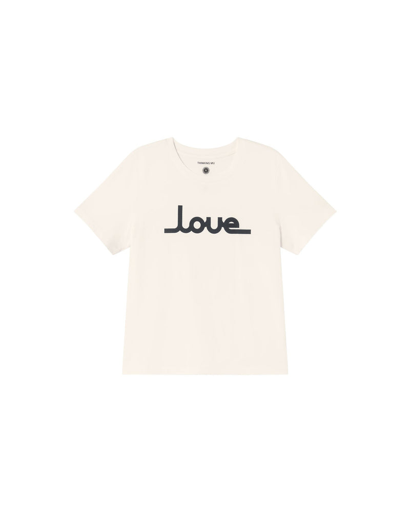 Camiseta blanca love Ida sostenible - silueta 1