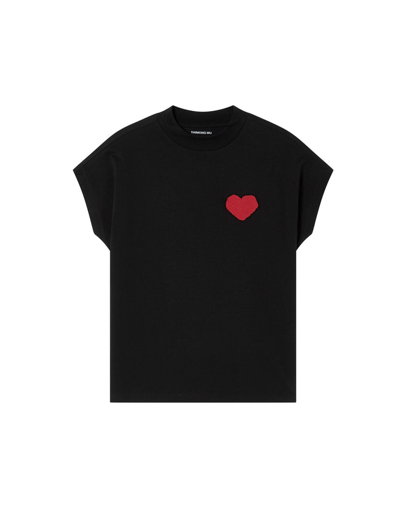 Camiseta negra heart Volta sostenible - silueta 1