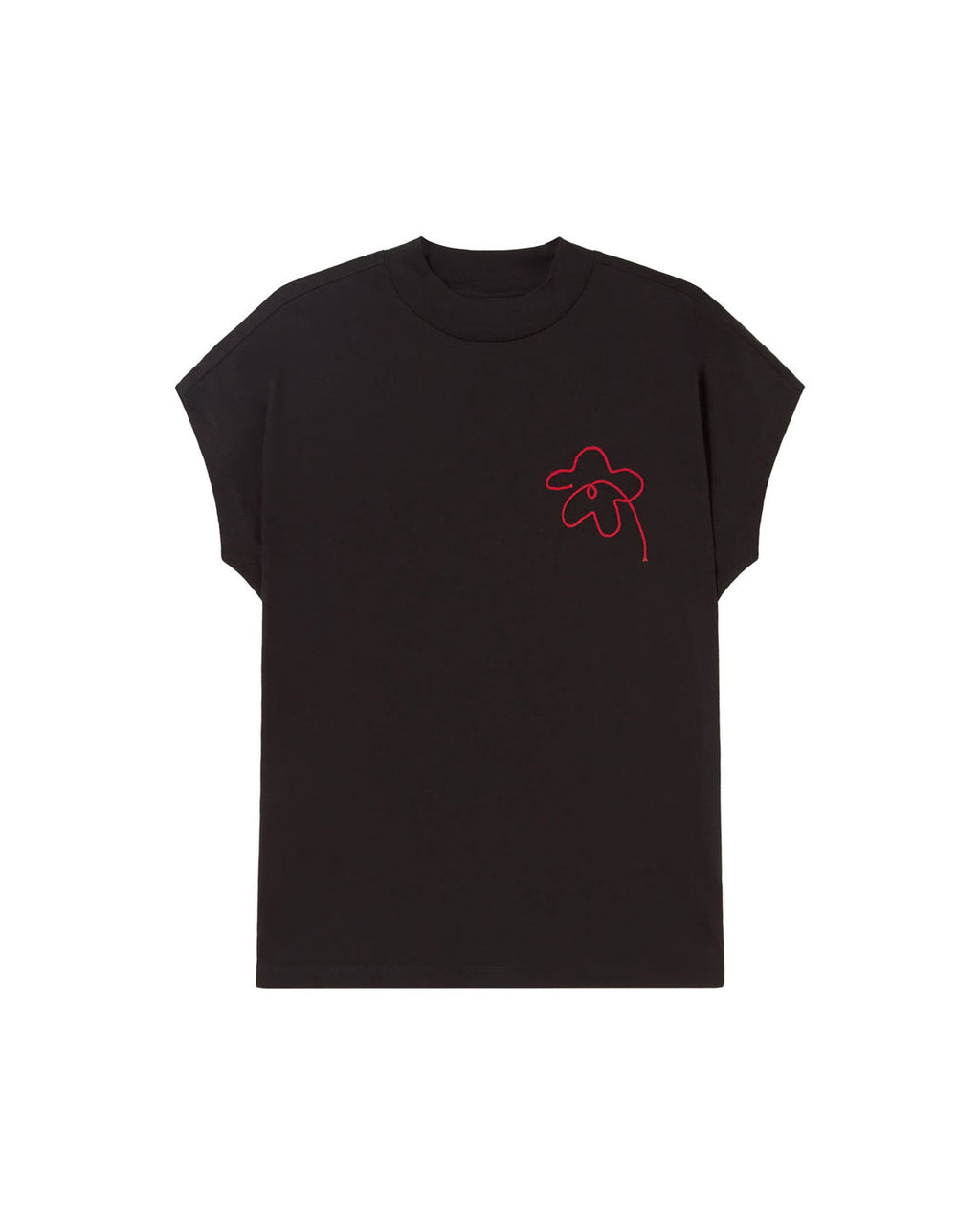 Camiseta bordada a mano flor Volta sostenible silueta - 1