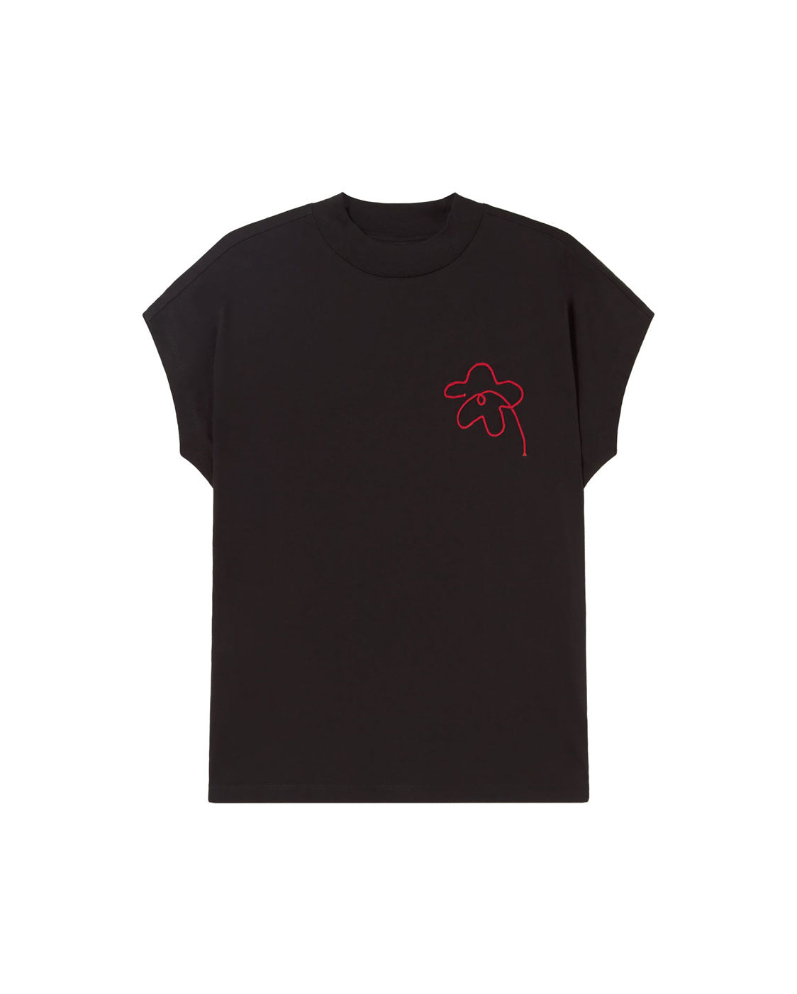 Camiseta bordada a mano flor Volta sostenible silueta - 1