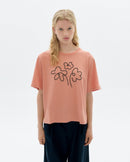 Camiseta rosa bordada a mano flower Lucia sostenible - 1