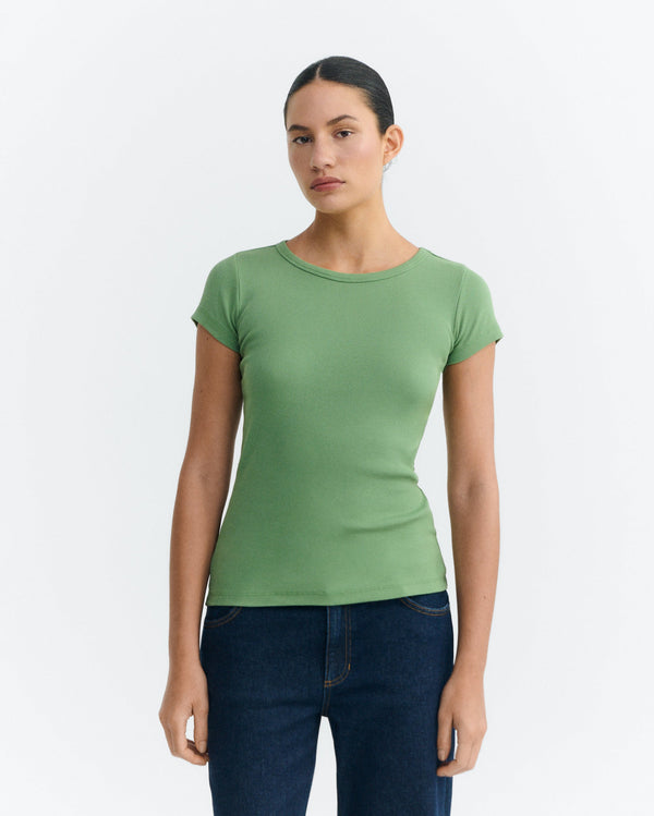 Mirna-R slim green shirt sostenible - 2