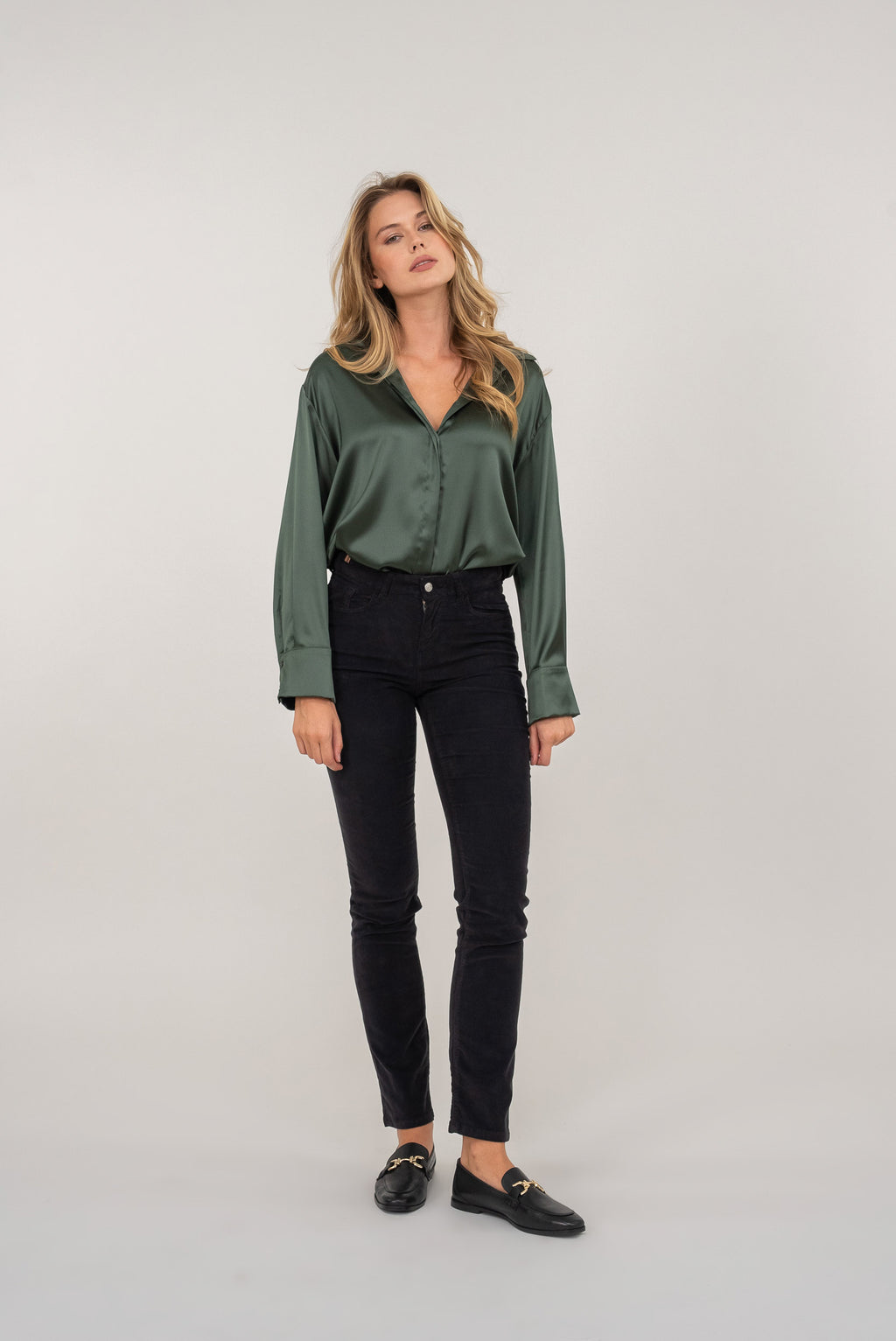 Pantalon Droit Nerium Velvet Corduroy - Noir - Femme