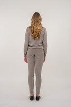 Pantalón ajustado Bamboo de terciopelo liso - Nube - Mujer