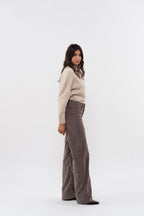 Scille Smooth Flare Trousers - Taupe - Women