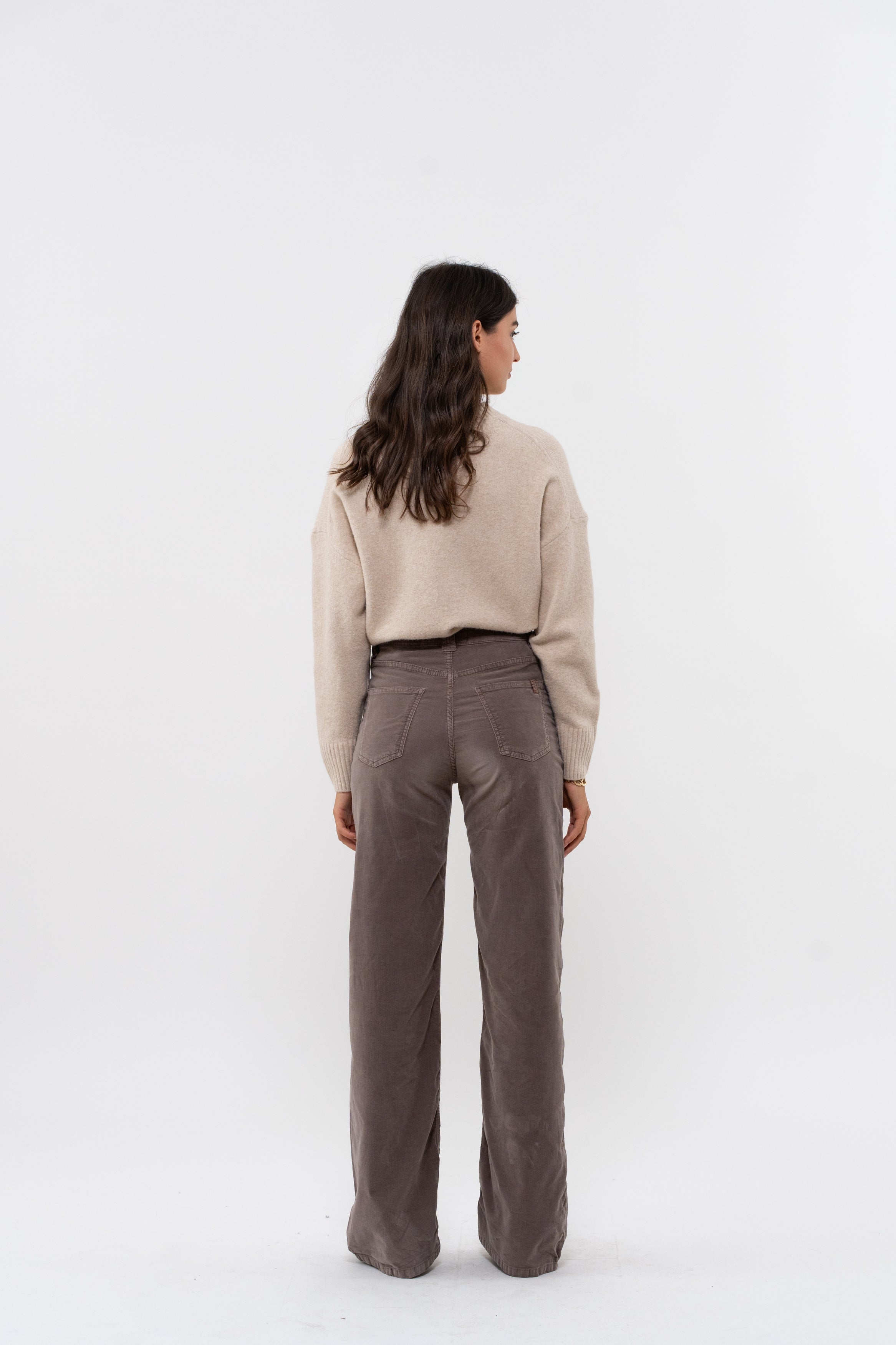 Scille Smooth Flare Trousers - Taupe - Women