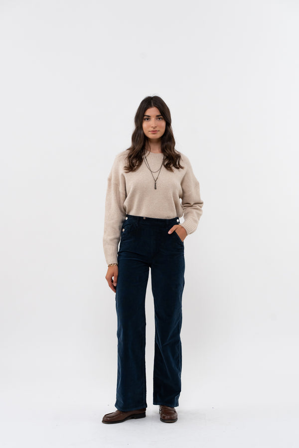 Pantalon Wide Worker - Bleu Gris - Femme