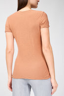 James Perse - Camiseta casual con ribete inverso - Nuez moscada - Mujer