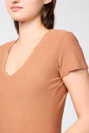 James Perse - Camiseta casual con ribete inverso - Nuez moscada - Mujer