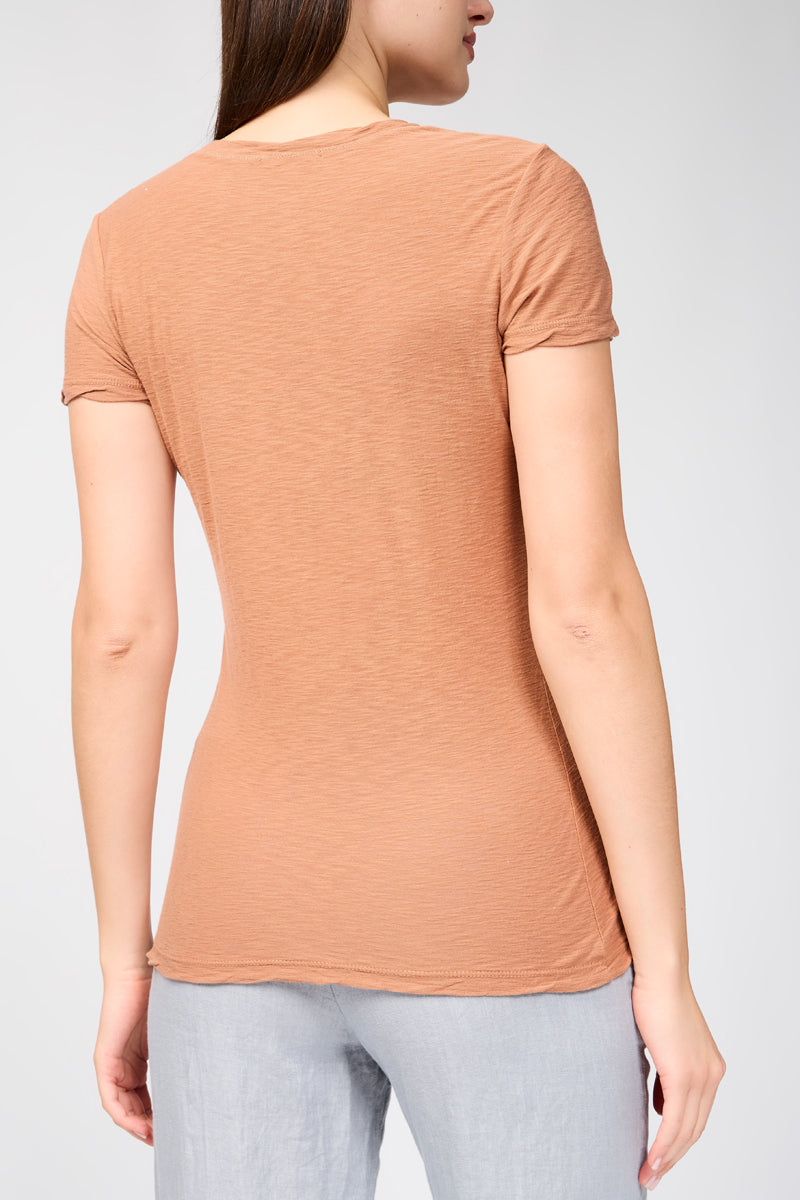 James Perse - Camiseta casual con ribete inverso - Nuez moscada - Mujer