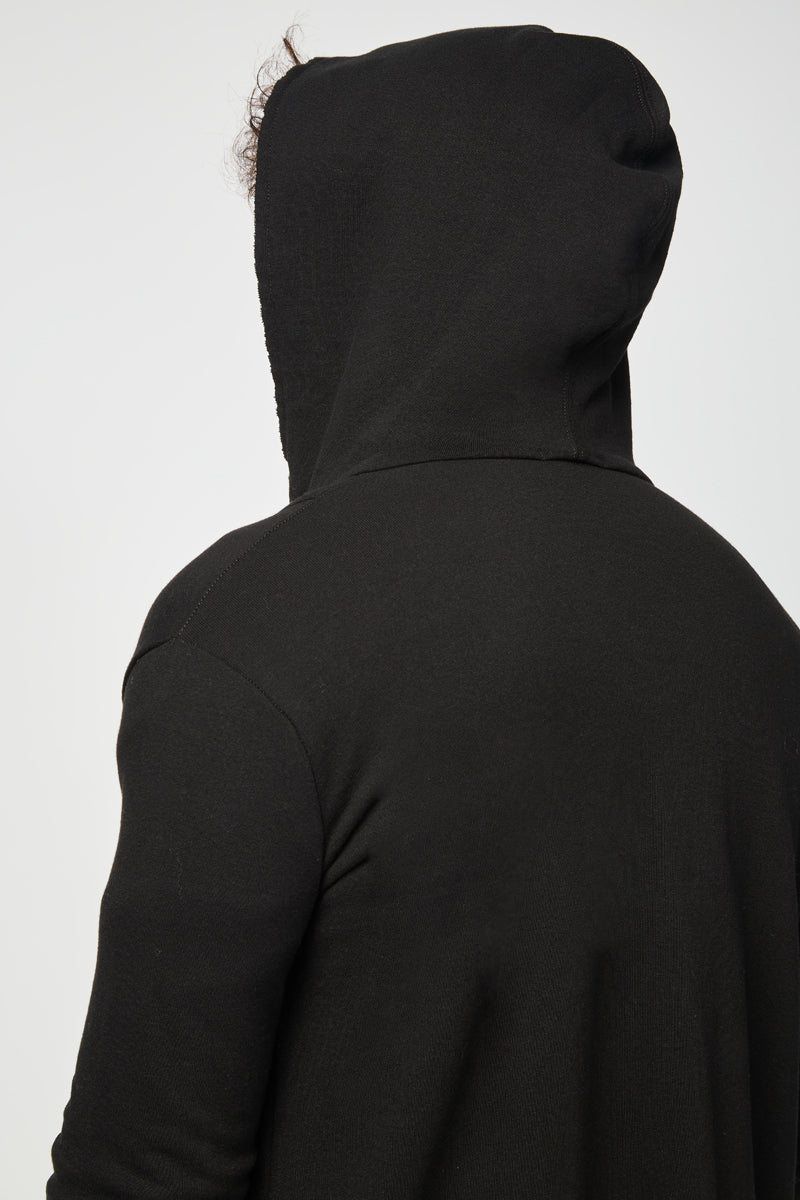 Abrigo polar con capucha - Negro - Mujer
