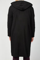 Abrigo polar con capucha - Negro - Mujer