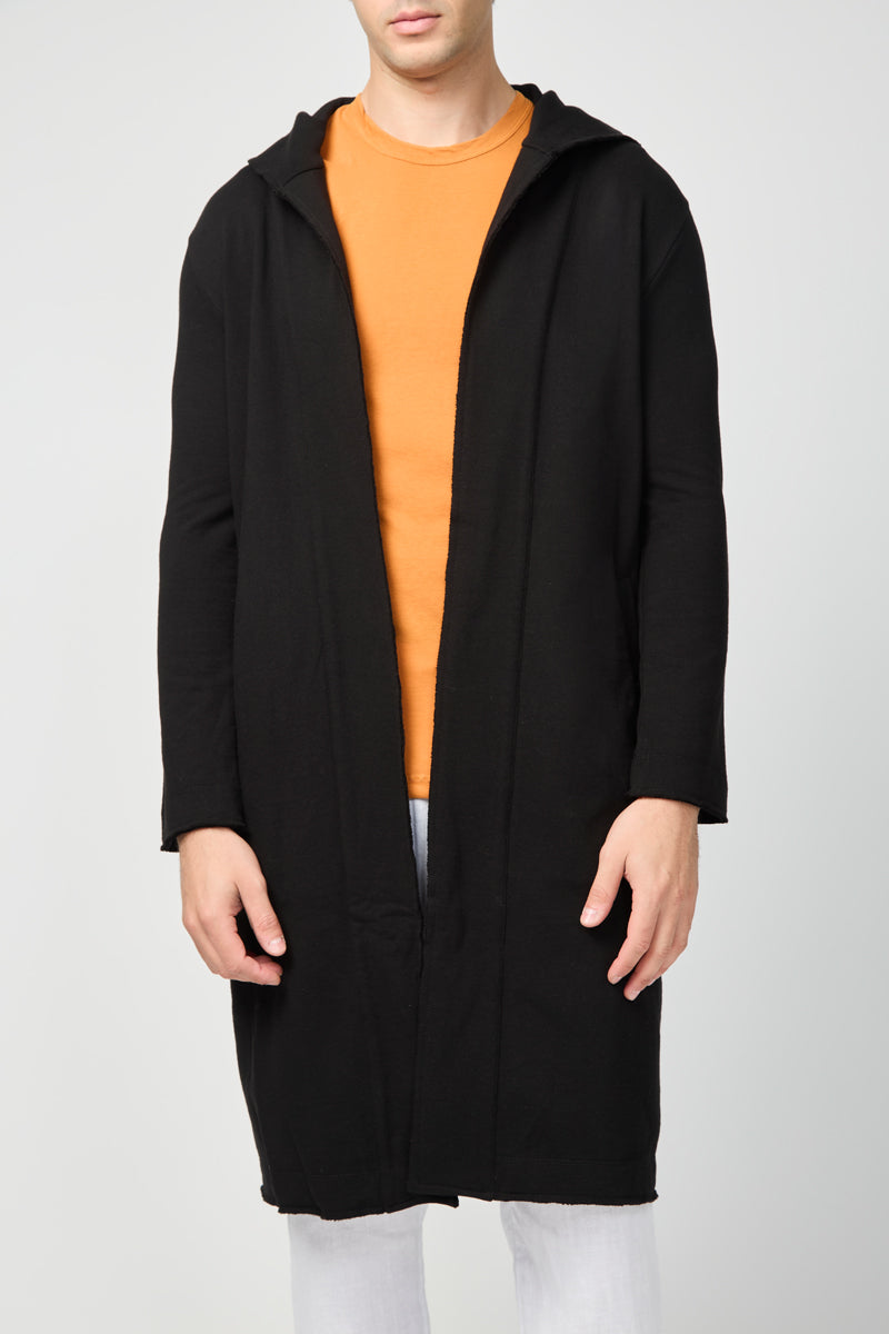 Abrigo polar con capucha - Negro - Mujer