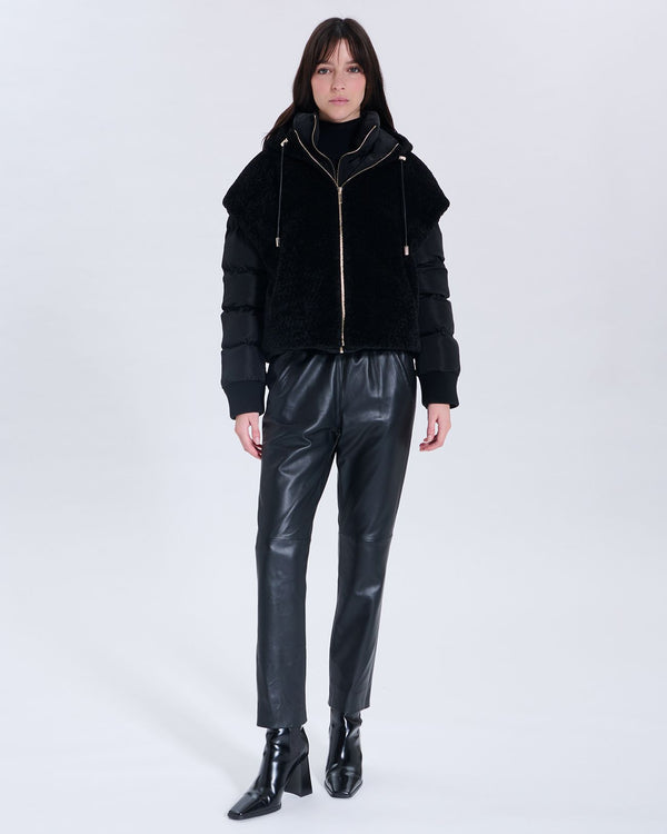 Black Marguerite down jacket_1