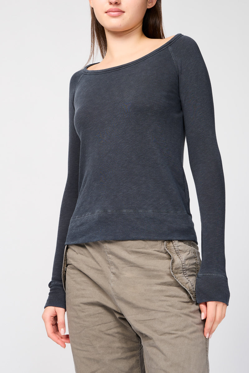 Classic L/S Raglan Sweatshirt - Squid Pigment - Femme