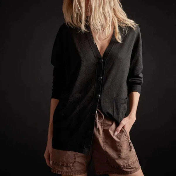 James Perse - Button Up Cardigan - Black - Women