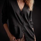James Perse - Button Up Cardigan - Black - Women