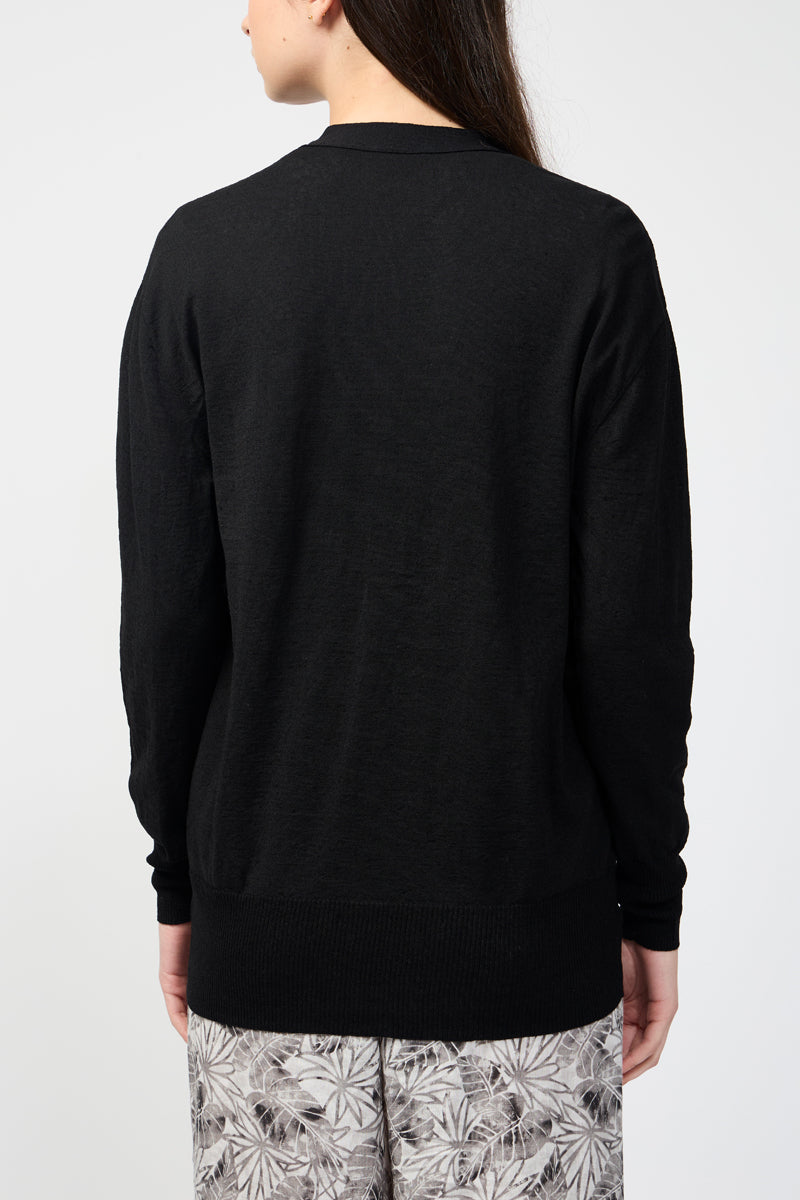 James Perse - Button Up Cardigan - Black - Women