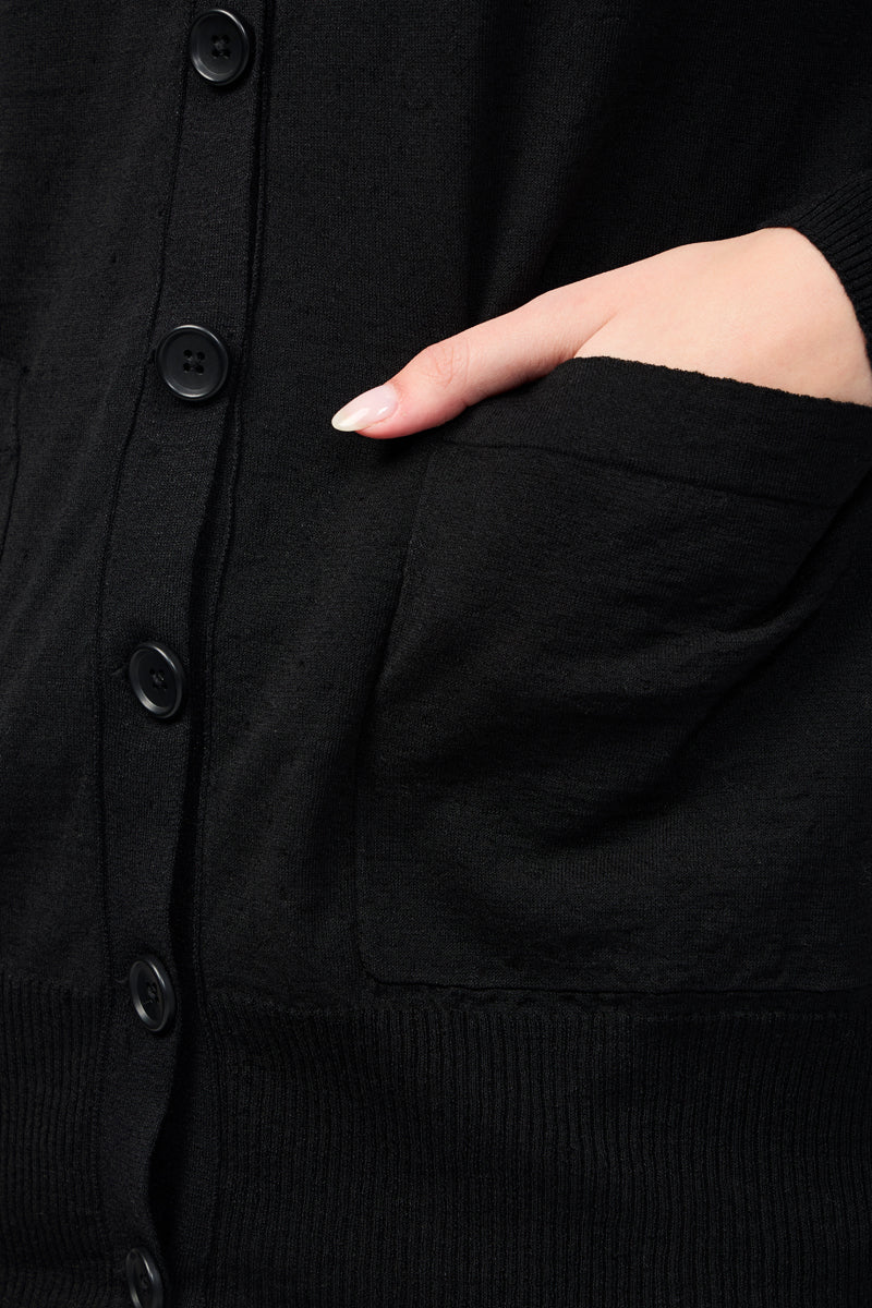 James Perse - Button Up Cardigan - Black - Women