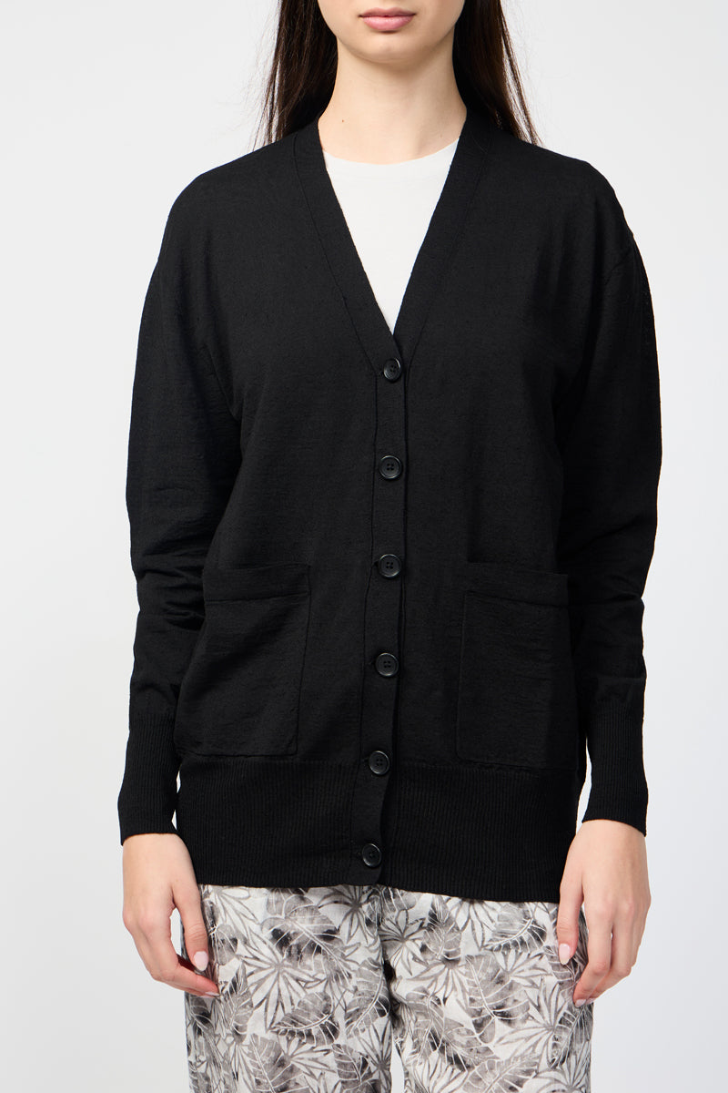James Perse - Button Up Cardigan - Black - Women