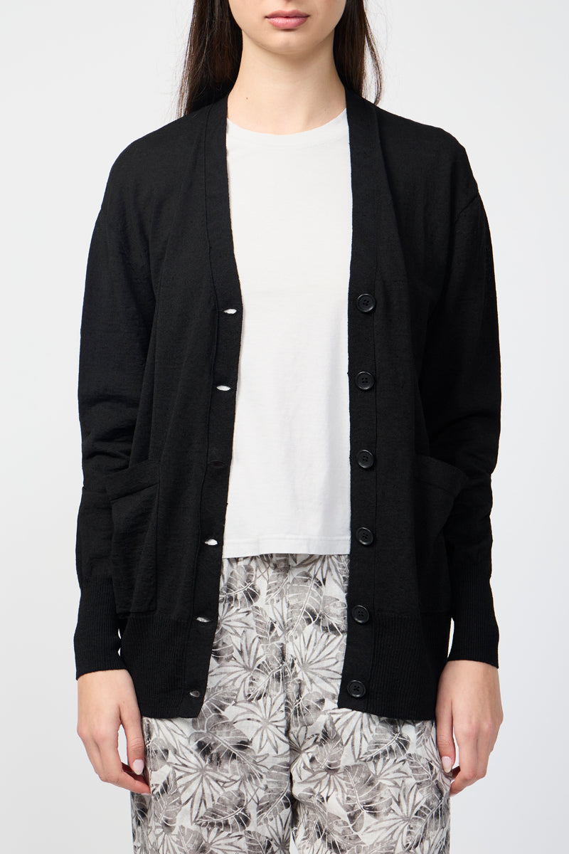 James Perse - Button Up Cardigan - Black - Women
