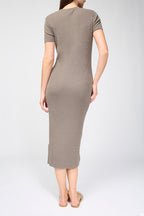 Front-Split Knit Dress - River Rock - Women
