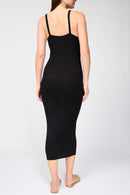 Robe Débardeur Côtelée - Noir - Femme