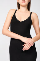 Robe Débardeur Côtelée - Noir - Femme