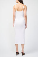 Robe Débardeur Côtelée - Blanc - Femme