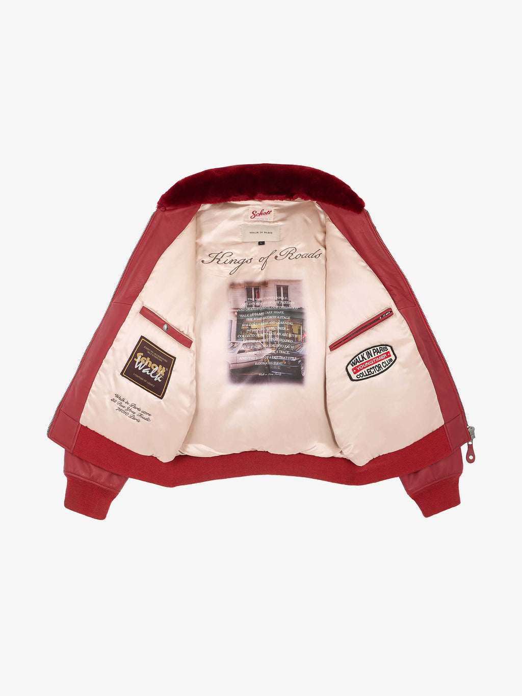 Walk In Paris X Schott Nyc ® - La Flight Jacket Rouge