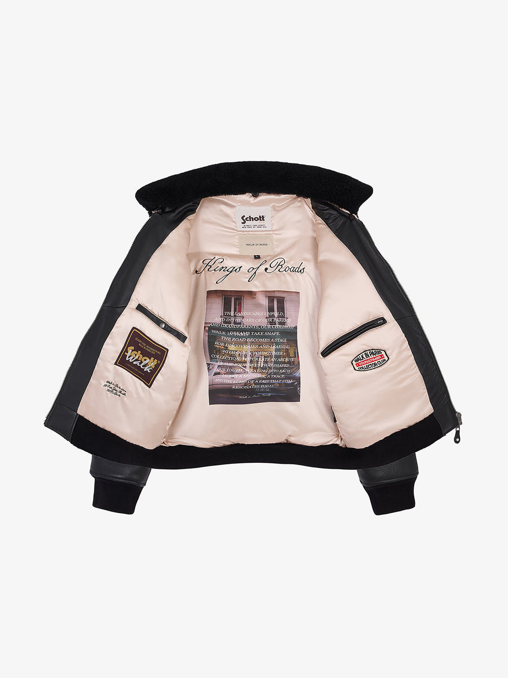 Walk In Paris X Schott Nyc ® - La Flight Jacket Noire