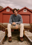 Pull Col Rond Washed - Stone Grey