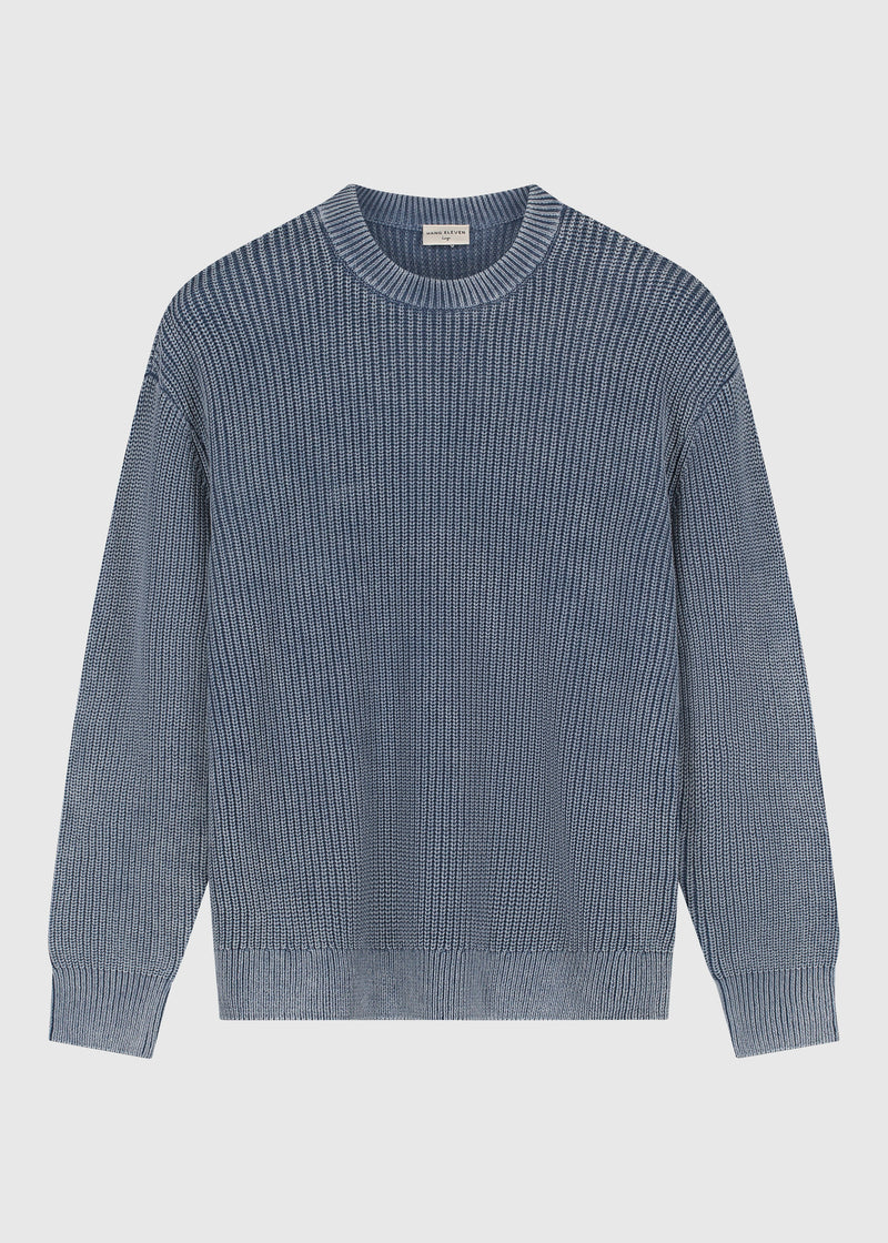 Pull Col Rond Washed - Stone Grey