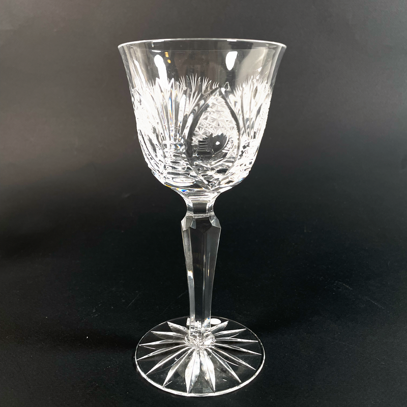 Ensemble De 7 Verres En Cristal De Bohême Taillés À La Main, 1980S - Pièce Vintage