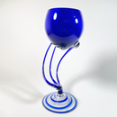 Paire De Verres À Pied Bleues Jozefina Krosno - Charme Vintage Des Années 1980 - Pièce Vintage