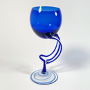 Paire De Verres À Pied Bleues Jozefina Krosno - Charme Vintage Des Années 1980 - Pièce Vintage