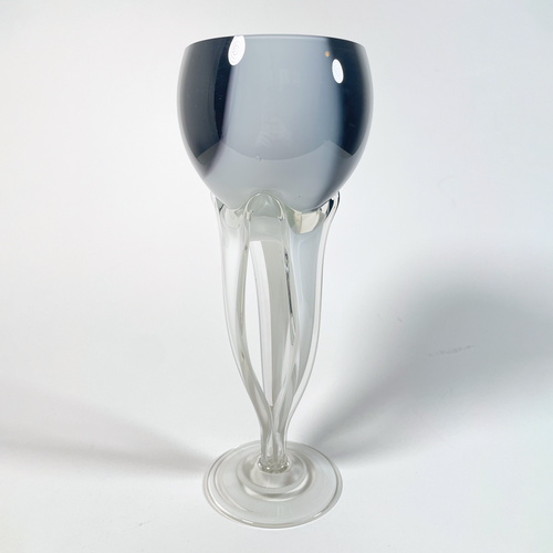 Élégant Bol En Verre De Murano Des Années 1960 En Noir Et Blanc Saisissant - Pièce Vintage