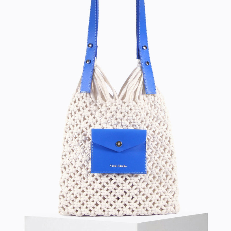 Sac Weaves Macramé Bleu Digital